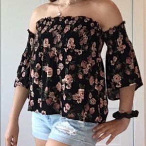Off -the-shoulder Rose Top